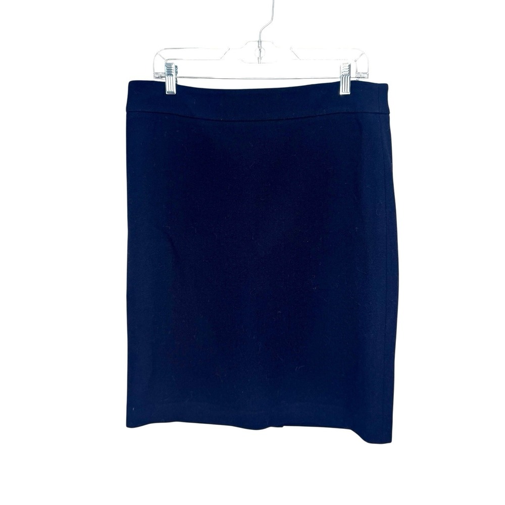 Armani Collezioni Women's Size 12 Pencil Skirt Navy Career Wool Silk Stretch - Picture 2 of 5